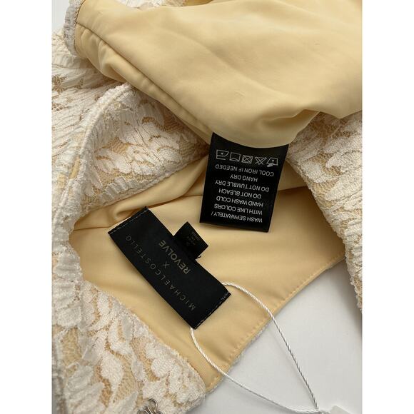 Michael Costello 'Lane' Beige Nylon Mini Dress Size S - Picture 4 of 4